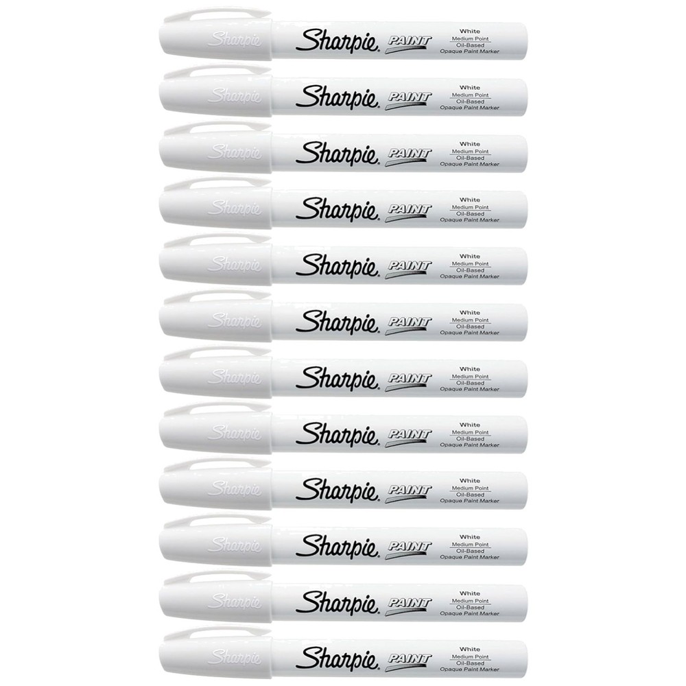 Sharpie White Paint Marker Set – Medium Point, 12 Pack