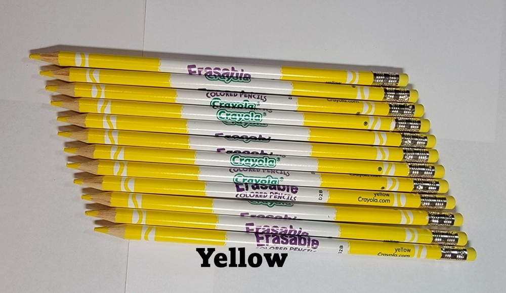 Crayola erasable colored pencils bulk 12 YELLOW