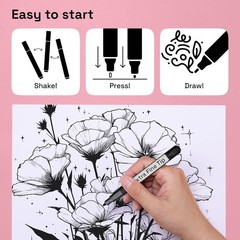 ARTISTRO 5 Black Paint Pen for Glass Marking, Rock Painting, Ceramic, Wood, Tire