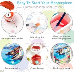 Mrnsiet Paint by Number for Adults Beginners, Easy Seaside Town MT22397-US