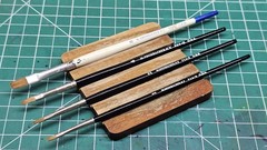 Grumbacher Set Of 4 Red Sable One-Stroke Artist Brushes Series 926 & 7705