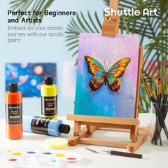 18 Colors Acrylic Paint Bottle Set (250ml/8.45oz), Rich Pigmented Bulk Painti…