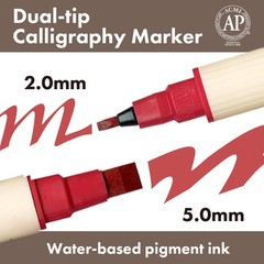 Zig Calligraphy Dual Tip Marker Pens 3 colors set, RosePink, 2mm, 5mm, Double…
