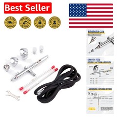 Stainless Steel Airbrush Set with 3 Nozzles & 3 Fluid Cups – Ideal for Fine Art
