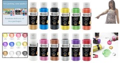 High-Quality Metallic Acrylics – 12 Glossy Colors (59ml Bottles) for Artists