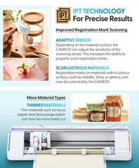 Silhouette Cameo 5 Alpha Smart Cutting Machine Marble CAMEO5a-EXTRAS America