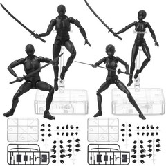 Meooeck 4 Sets Action Figures Pvc Body Artists Model Posable Drawing Mannequin
