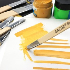 GACDR Slant Lining Fitch Paint Brushes,Pack Of 6 0.5″, 0.75″, 1″, Yellow