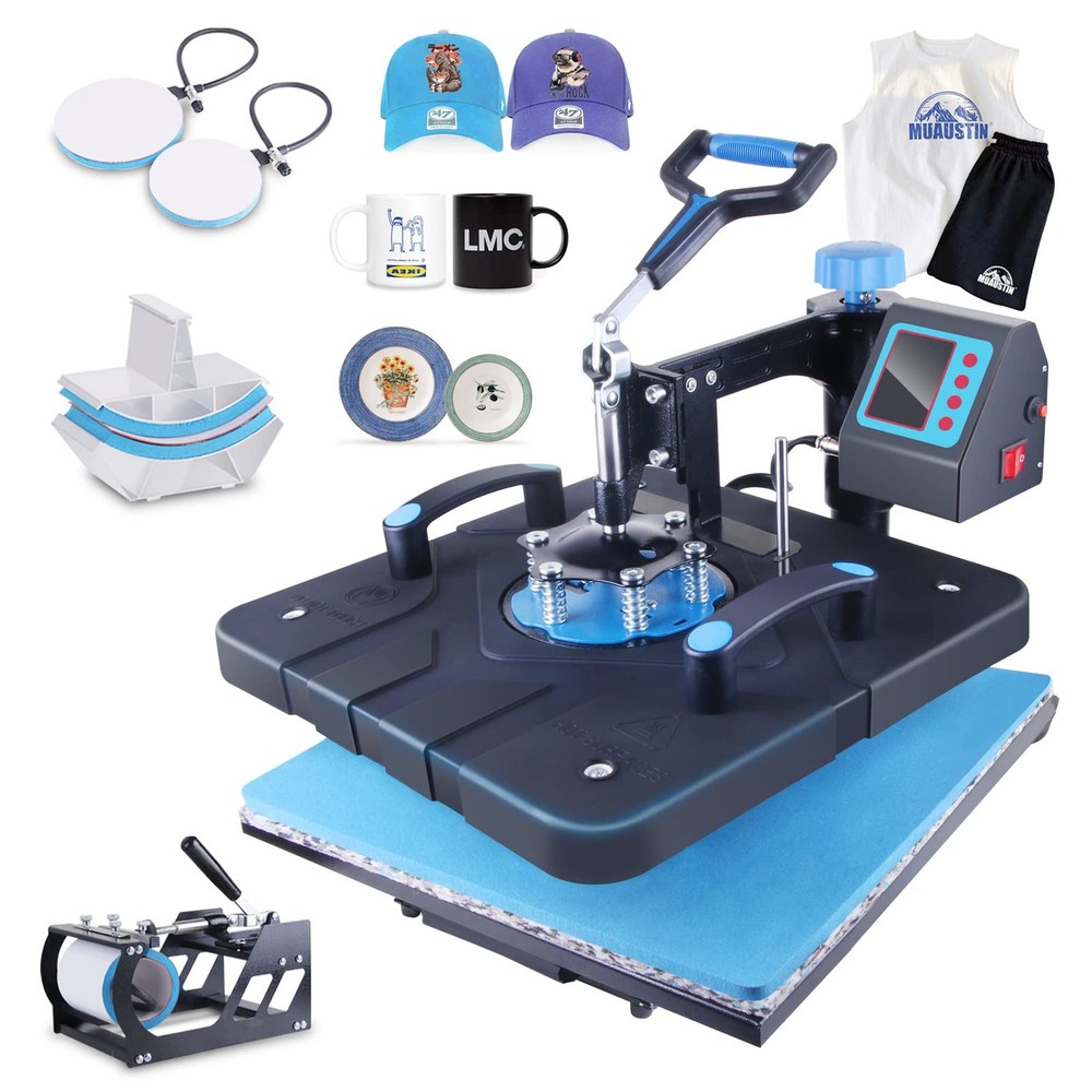 Heat Press Machine 15×15 I5 in 1 Digital Sublimation HORGELU Upgraded Swing