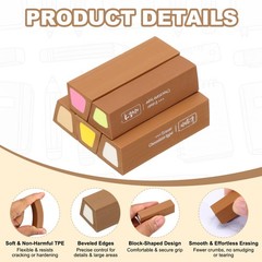 Pencil Erasers Rubber, 10 Pcs Art Eraser Scented, Dark Brown/Green/White