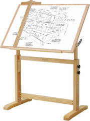 Wood Drafting Table – Adjustable Height, 35.5″X23.5″ Plan Table for Construction