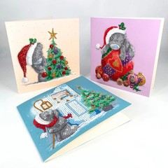 CraftBuddyUS CCK-MTY134: Bauble Bliss Tatty Teddy Crystal Art Card Kit 18x18cm