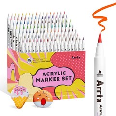 Arrtx 120 Colors Markers Paint Pens, Acrylic 1 Count (Pack of 1), Multicolor