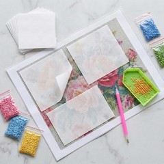 QMNWJMR 150 Pieces Diamond Painting Release Paper 15×10cm, 15×15cm and