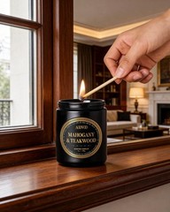 AOOVOO Scented Candles for Men – 9 oz, Mahogany Teakwood black candles