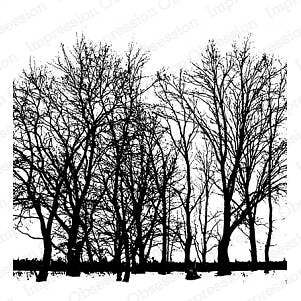 Impression Obsession Cover-A-Card Rubber Background Stamp – Tree Line