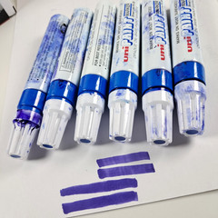Uni Paint Marker SET OF 6 MODIFIED SUPER STAIN BLUE PX-30 Broad Chisel Tip 8mm
