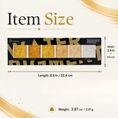 Japan keystone Golden Artistry Metallic Watercolor Paint Set, 6 Colors | Rich me