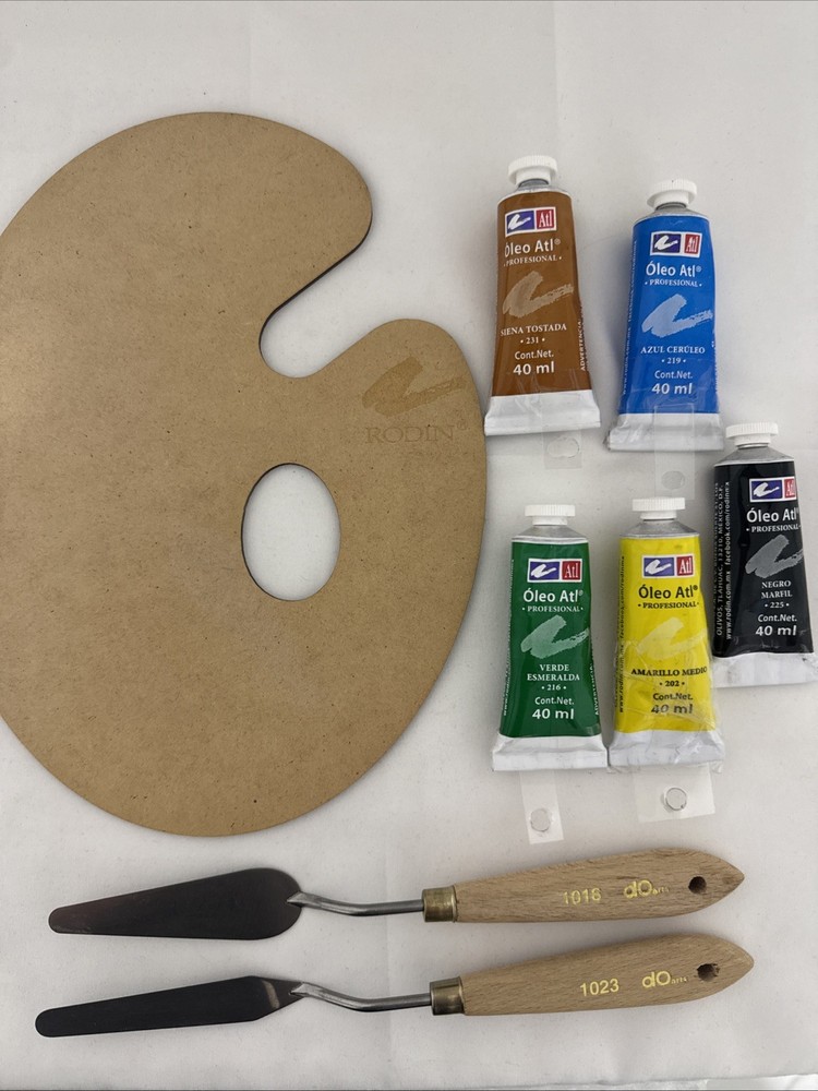 Artist Paint Set Oil Paint Tubes Palette Knife Canvas Bundle Art Supplies