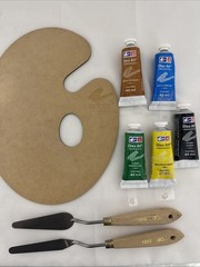 Artist Paint Set Oil Paint Tubes Palette Knife Canvas Bundle Art Supplies