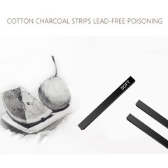 Charcoal Sticks Square Soft Medium Hard Kid Adult Drawing Art Craft Supplies 6pc