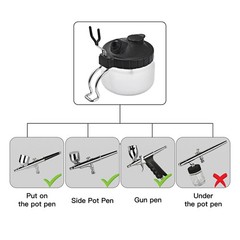 Airbrush Cleaning Pot with Holder Weighted Glass Jar Waste Collector & Stabi…