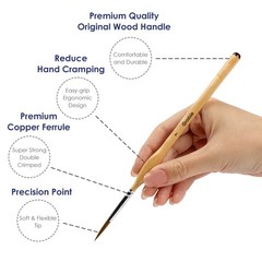 Grabie Paint Brush Set, 11 Pcs Miniature Brushes for Fine Detailing Art