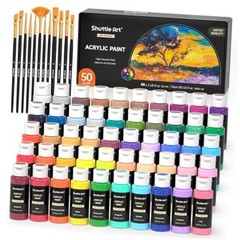 Acrylic Paint, 50 Colors Acrylic Paint Set, 2 Fl Oz (Pack of 50) Regular