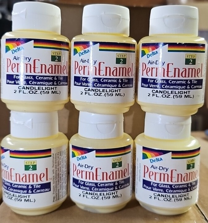 Lot Of 6 Bottles – Delta PermEnamel Air-Dry Enamel Paint, 2 fl oz, CANDLELIGHT