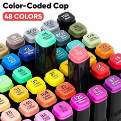 Alcohol Markers 80 Colors with Case & Holder, Dual Tips Chisel & Fine Art Mar…