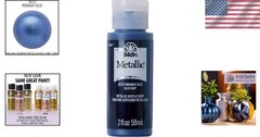 Midnight Blue Metallic Acrylic Craft Paint – 2 fl oz, Non-Toxic & Waterproof