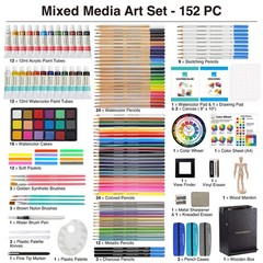 COLOUR BLOCK 152 pc Wooden Easel Mixed Media Art Supplies – Artist Painting and
