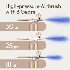 Portable 30PSI Airbrush Kit with Compressor Handheld for Nail Art Cakes