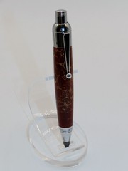 Chrome finish 5.6mm Sketch Pencil. Hand made with Red TruStone. #159