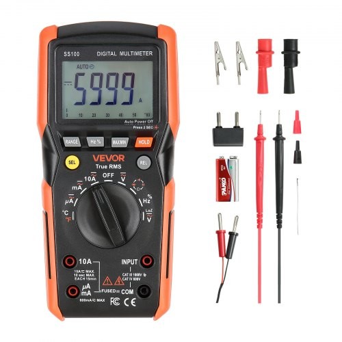 Digital Multimeter, 6000-Count TRMS DC/AC Voltmeter Current Tester, Auto-Ran…