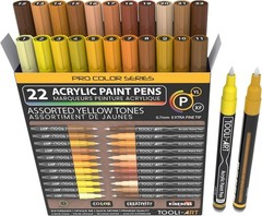 Acrylic Paint Pens 22 Yellow & Brown Tones Assorted Pro Color Series Markers …