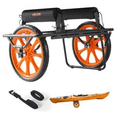 Kayak Cart, 330 lbs Load Capacity, Canoe Cart Dolly with 15-inch Solid Rubbe…
