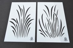 2 DESIGNS Mylar Camo Stencils Camouflage Gun Paint Duck Jon Boat Camo GRASS 2PK