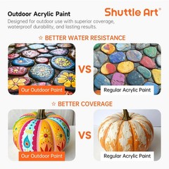 Shuttle Art Outdoor Acrylic Paint Set, 12 8 Fl Oz (Pack of 12), 12 Colors