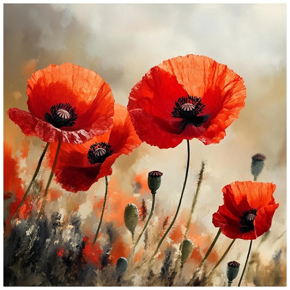 Sanjee Flowers Diamond Art Painting Kits for Adults Medium, Multicolored