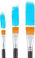 Transon Flat Paint Brush Set 3pcs for Acrylic Watercolor Gouache Oil and Body Pa