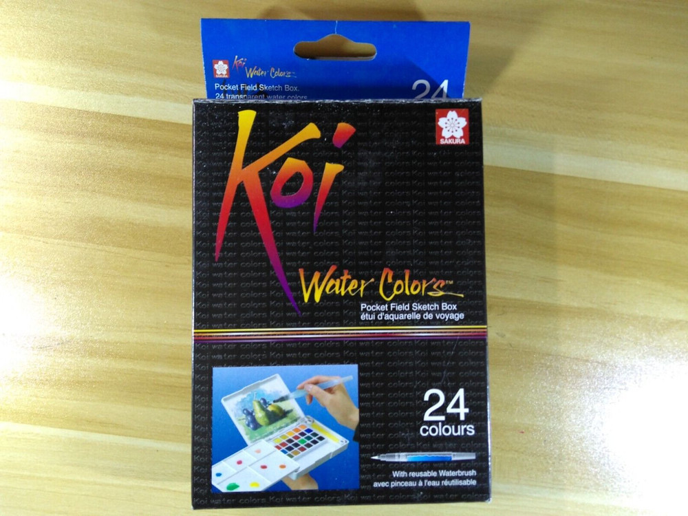 Sakura XNCW-24N Water Colors Field Sketch Set with Brush – 24 colors [NIB]
