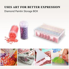 Diamond Painting Storage Containers with Lids – 70PCS Portable Transparent 70