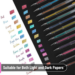 – Metallic Gel Pens, 25 Unique Metallic Colors, Gel Pens for Adult Coloring Book