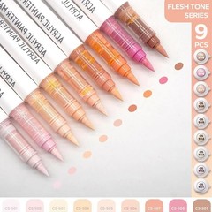 NEW 9pcs Brush Markers Set Pro Colors with Auto Ink Control for Art DIY