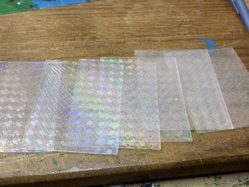Clear card canvas ACEO (2.5×3.5) 6 pack with holographic enhancement