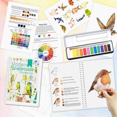 2Pcs Watercolor Workbook BeginnerFriendly Watercolor Workbook with Step by St…