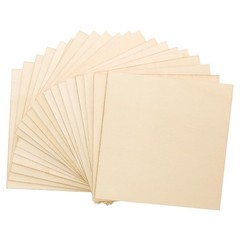 20 Pack Thin Wood Sheets, Plywood Sheets for Arts and Crafts (100x100x2mm)