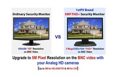 1stPV 23.6″ Super HD 5MP 16:9 Professional Security Monitor, 1 HDMI, 2 BNC In…