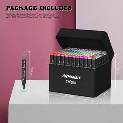 120 Colors Alcohol Markers Set, Dual Tip Art Markers with Case, Premium Artis…